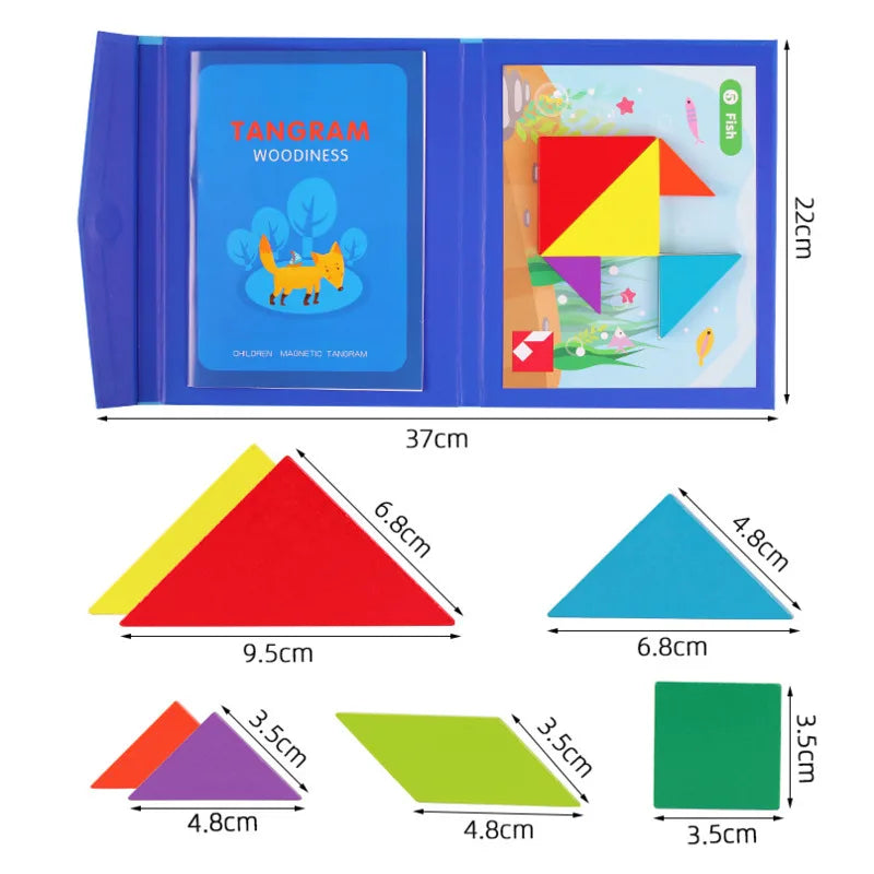 Creatoys Magnetic Tangram Puzzle Libro Educativo per Bambini