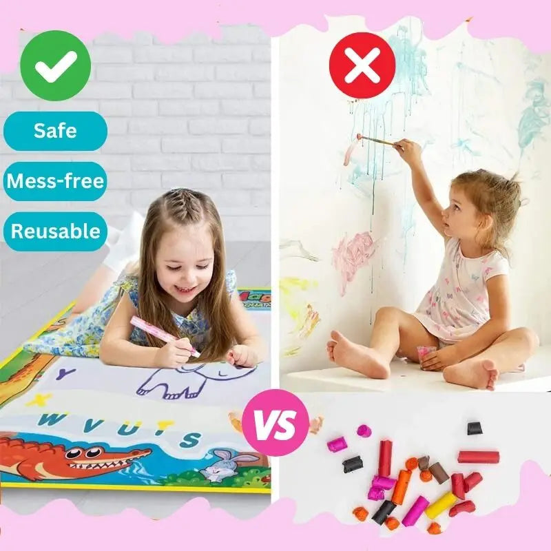 Creatoys Magic Water Drawing Mat 100x80CM Tappeto Educativo Bambini Reusabile